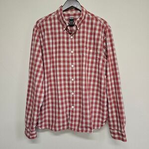 Todd Snyder Plaid Button Down Shirt Mens XXL Red White Cotton Classic Preppy
